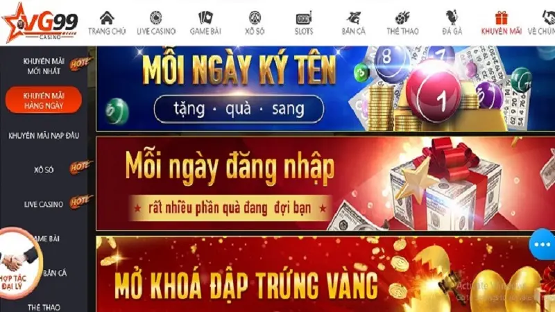 Khuyến mãi dành cho người chơi bắn cá khi nạp tiền VG99